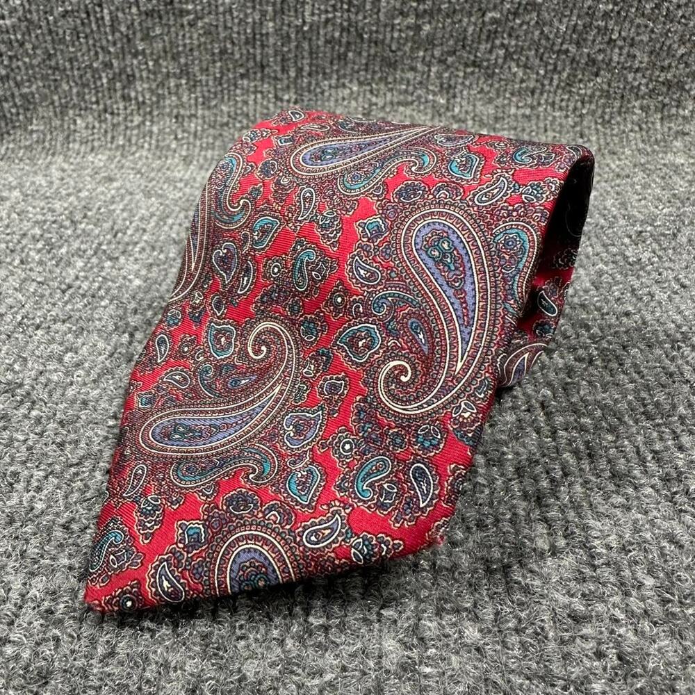 Vintage Christian Dior Men’s Classic Paisley Silk Neck Tie Preppy Old Money Lux